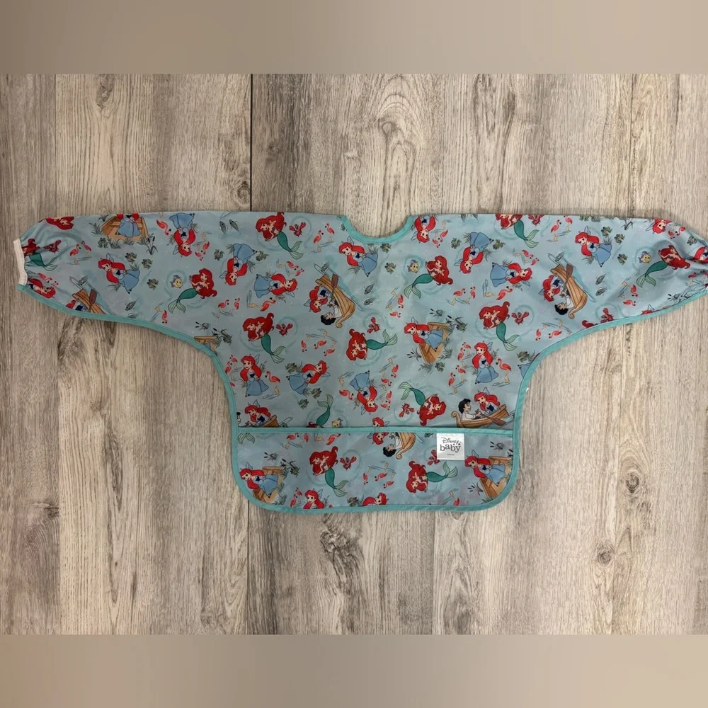 Disney little mermaid Blue Bib with Long Sleeves